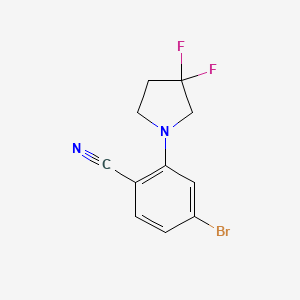 molecular formula C11H9BrF2N2 B1406269 4-Bromo-2-(3,3-difluoropyrrolidin-1-yl)benzonitrile CAS No. 1774896-26-2