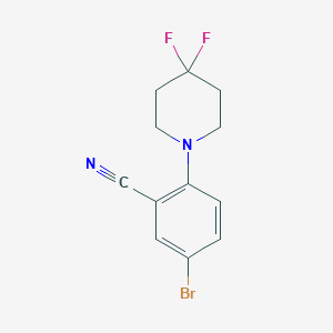 molecular formula C12H11BrF2N2 B1406271 5-Bromo-2-(4,4-difluoropiperidin-1-yl)benzonitrile CAS No. 1774898-96-2