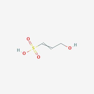 molecular formula C3H6O4S B14062717 1-Propene-1-sulfonic acid, 3-hydroxy- CAS No. 63145-09-5