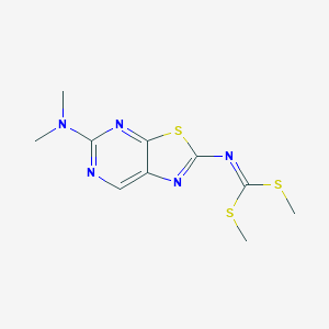 molecular formula C10H13N5S3 B14062732 Dimethyl (5-(dimethylamino)thiazolo[5,4-d]pyrimidin-2-yl)carbonimidodithioate 