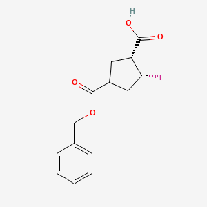 (1R,2R)-2-Fluoro-4-phenylmethoxycarbonylcyclopentane-1-carboxylic acid