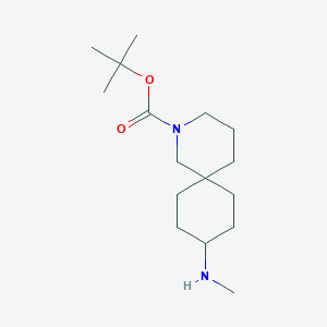 molecular formula C16H30N2O2 B14062815 tert-Butyl 9-(methylamino)-2-azaspiro[5.5]undecane-2-carboxylate 
