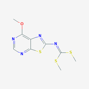 molecular formula C9H10N4OS3 B14062858 Dimethyl (7-methoxythiazolo[5,4-d]pyrimidin-2-yl)carbonimidodithioate 