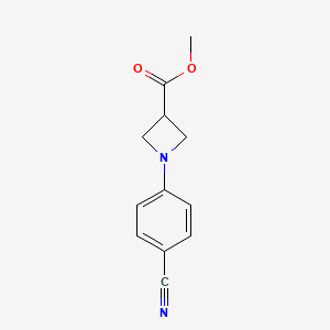 molecular formula C12H12N2O2 B1406298 Methyl 1-(4-Cyanophenyl)azetidine-3-carboxylate CAS No. 1424857-11-3