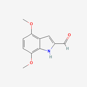 molecular formula C11H11NO3 B14063013 4,7-Dimethoxy-1H-indole-2-carbaldehyde 
