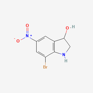 molecular formula C8H7BrN2O3 B1406302 7-Bromo-5-nitro-3-hydroxyindoline CAS No. 1707572-77-7