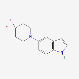 molecular formula C13H14F2N2 B1406304 5-(4,4-Difluoropiperidin-1-yl)-1H-indole CAS No. 1779128-05-0