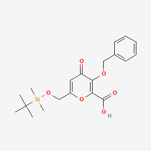 3-Benzyloxy-6-(tert-butyl-dimethylsilanyloxymethyl)-4-oxo-4h-pyran-2-carboxylic acid