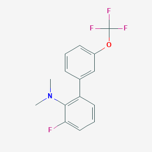 molecular formula C15H13F4NO B14063077 (3-Fluoro-3'-(trifluoromethoxy)biphenyl-2-yl)-dimethylamine 