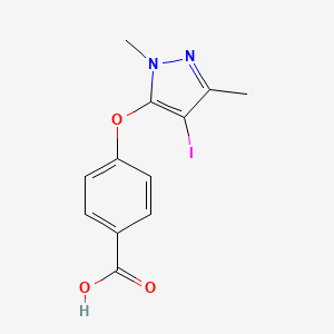 4-((4-Iodo-1,3-dimethyl-1H-pyrazol-5-yl)oxy)benzoic acid