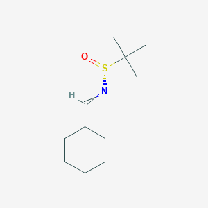 molecular formula C11H21NOS B14063119 (R,E)-N-(cyclohexylmethylene)-2-methylpropane-2-sulfinamide 