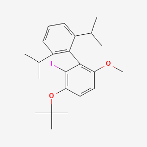 molecular formula C23H31IO2 B14063294 1,1'-Biphenyl, 3-(1,1-dimethylethoxy)-2-iodo-6-methoxy-2',6'-bis(1-methylethyl)- 