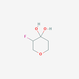 molecular formula C5H9FO3 B1406331 3-Fluorooxane-4,4-diol CAS No. 1523571-11-0