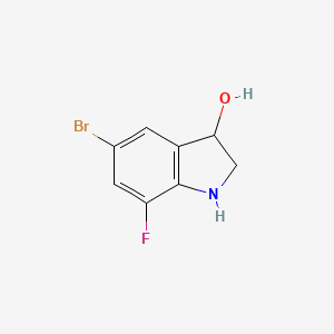 molecular formula C8H7BrFNO B1406336 5-Bromo-7-fluoro-3-hydroxyindoline CAS No. 1707365-85-2