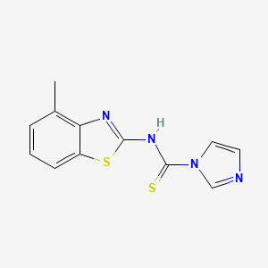molecular formula C12H10N4S2 B14063375 N-(4-methylbenzo[d]thiazol-2-yl)-1H-imidazole-1-carbothioamide 