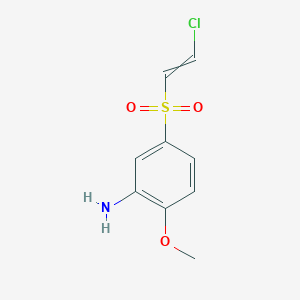 molecular formula C9H10ClNO3S B14063408 Benzenamine, 5-[(2-chloroethenyl)sulfonyl]-2-methoxy- CAS No. 10149-44-7