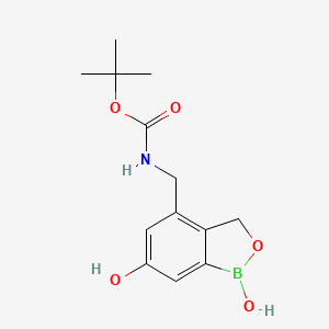 molecular formula C13H18BNO5 B14063413 Tert-butyl ((1,6-dihydroxy-1,3-dihydrobenzo[c][1,2]oxaborol-4-yl)methyl)carbamate 