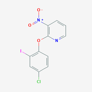 molecular formula C11H6ClIN2O3 B1406346 2-(4-Chloro-2-iodophenoxy)-3-nitropyridine CAS No. 1706438-57-4