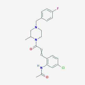 molecular formula C23H25ClFN3O2 B14063507 N-[5-chloro-2-[3-[4-[(4-fluorophenyl)methyl]-2-methylpiperazin-1-yl]-3-oxoprop-1-enyl]phenyl]acetamide 