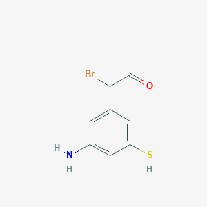 molecular formula C9H10BrNOS B14063508 1-(3-Amino-5-mercaptophenyl)-1-bromopropan-2-one 
