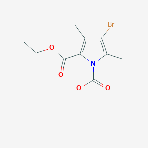 molecular formula C14H20BrNO4 B1406356 1-tert-Butyl 2-ethyl 4-bromo-3,5-dimethyl-1H-pyrrole-1,2-dicarboxylate CAS No. 1706463-07-1