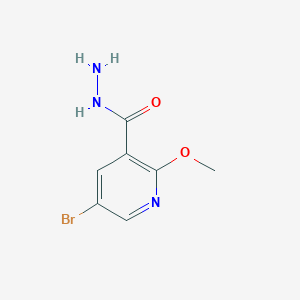 molecular formula C7H8BrN3O2 B1406357 5-Bromo-2-methoxynicotinohydrazide CAS No. 1706430-13-8