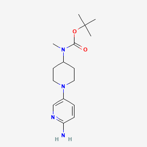 molecular formula C16H26N4O2 B14063630 Tert-butyl (1-(6-aminopyridin-3-yl)piperidin-4-yl)(methyl)carbamate 