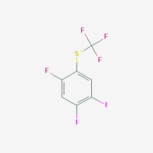 molecular formula C7H2F4I2S B14063634 1,2-Diiodo-4-fluoro-5-(trifluoromethylthio)benzene 