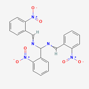 molecular formula C21H15N5O6 B14063662 Methanediamine, 1-(2-nitrophenyl)-N,N'-bis[(2-nitrophenyl)methylene]- CAS No. 126192-88-9