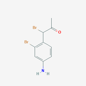 molecular formula C9H9Br2NO B14063690 1-(4-Amino-2-bromophenyl)-1-bromopropan-2-one 