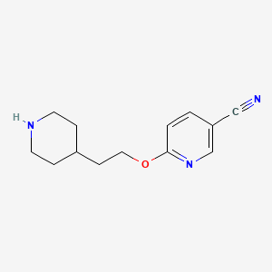 molecular formula C13H17N3O B1406371 6-(2-Piperidin-4-ylethoxy)nicotinonitrile CAS No. 1706444-69-0