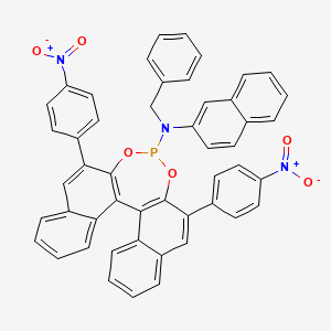 molecular formula C49H32N3O6P B14063726 N-benzyl-N-naphthalen-2-yl-10,16-bis(4-nitrophenyl)-12,14-dioxa-13-phosphapentacyclo[13.8.0.02,11.03,8.018,23]tricosa-1(15),2(11),3,5,7,9,16,18,20,22-decaen-13-amine 