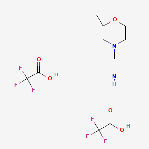 molecular formula C11H19F3N2O3 B1406373 4-(Azetidin-3-yl)-2,2-dimethylmorpholine bis(2,2,2-trifluoroacetate) CAS No. 1523606-35-0