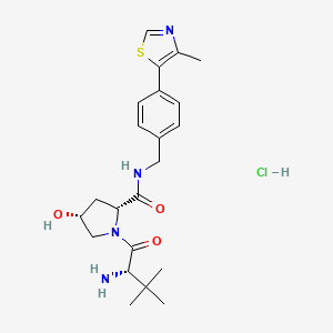 molecular formula C22H31ClN4O3S B14063777 (2R,4R)-1-((S)-2-amino-3,3-dimethylbutanoyl)-4-hydroxy-N-(4-(4-methylthiazol-5-yl)benzyl)pyrrolidine-2-carboxamide hydrochloride 