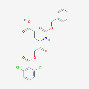 molecular formula C21H19Cl2NO7 B140638 N-Benzoxycarbonylaspartylmethyl 2,6-dichlorobenzoate CAS No. 153088-75-6