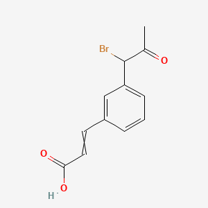 molecular formula C12H11BrO3 B14063811 (E)-3-(3-(1-Bromo-2-oxopropyl)phenyl)acrylic acid 