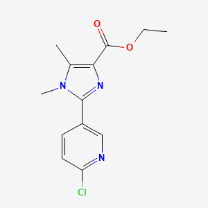 molecular formula C13H14ClN3O2 B14063827 ethyl 2-(6-chloropyridin-3-yl)-1,5-dimethyl-1H-imidazole-4-carboxylate 