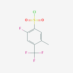 molecular formula C8H5ClF4O2S B1406395 2-Fluoro-5-methyl-4-(trifluoromethyl)benzenesulfonyl chloride CAS No. 1706431-05-1