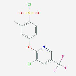 molecular formula C13H8Cl2F3NO3S B1406397 4-(3-Chloro-5-trifluoromethylpyridin-2-yloxy)-2-methylbenzenesulfonyl chloride CAS No. 1181761-92-1