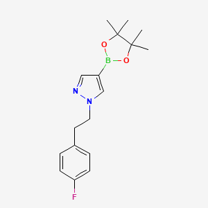 molecular formula C17H22BFN2O2 B1406401 1-[2-(4-Fluorophenyl)ethyl]-4-(4,4,5,5-tetramethyl-1,3,2-dioxaborolan-2-yl)pyrazole CAS No. 1430750-42-7