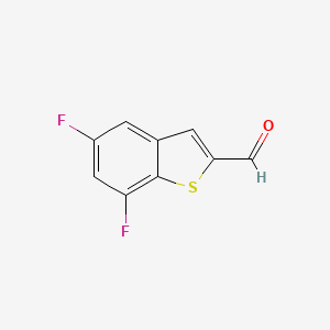 molecular formula C9H4F2OS B1406402 5,7-Difluoro-benzo[b]thiophene-2-carbaldehyde CAS No. 1400702-21-7