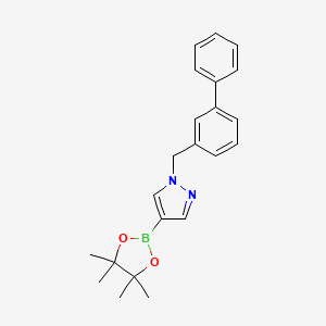 molecular formula C22H25BN2O2 B1406407 1H-Pyrazole, 1-([1,1'-biphenyl]-3-ylmethyl)-4-(4,4,5,5-tetramethyl-1,3,2-dioxaborolan-2-yl)- CAS No. 1430751-24-8