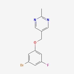 molecular formula C12H10BrFN2O B1406415 5-(3-Bromo-5-fluorophenoxymethyl)-2-methylpyrimidine CAS No. 1531597-32-6