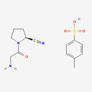 molecular formula C14H19N3O4S B1406422 (S)-1-(2-aminoacetyl)pyrrolidine-2-carbonitrile 4-methylbenzenesulfonate CAS No. 1428264-81-6
