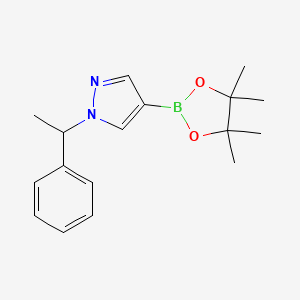 molecular formula C17H23BN2O2 B1406425 1-(1-Phenylethyl)-4-(4,4,5,5-tetramethyl-1,3,2-dioxaborolan-2-yl)pyrazole CAS No. 1430750-33-6