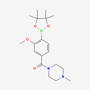 molecular formula C19H29BN2O4 B1406431 (3-Methoxy-4-(4,4,5,5-tetramethyl-1,3,2-dioxaborolan-2-yl)phenyl)(4-methylpiperazin-1-yl)methanone CAS No. 1464154-07-1