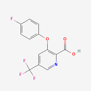 B1406474 3-(4-Fluoro-phenoxy)-5-trifluoromethyl-pyridine-2-carboxylic acid CAS No. 2088942-22-5