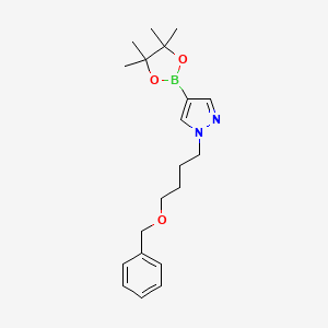 molecular formula C20H29BN2O3 B1406481 1-(4-Benzyloxybutyl)-4-(4,4,5,5-tetramethyl-[1,3,2]dioxaborolan-2-yl)-1H-pyrazole CAS No. 1380304-13-1