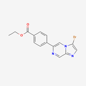 molecular formula C15H12BrN3O2 B1406482 4-(3-溴咪唑并[1,2-a]哒嗪-6-基)苯甲酸乙酯 CAS No. 1464153-39-6