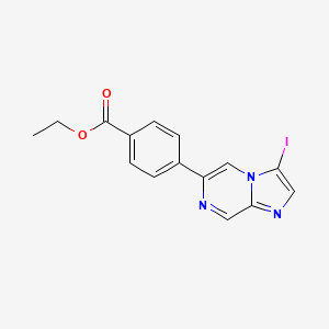 molecular formula C15H12IN3O2 B1406483 Ethyl 4-(3-iodoimidazo[1,2-a]pyrazin-6-yl)benzoate CAS No. 1464153-43-2